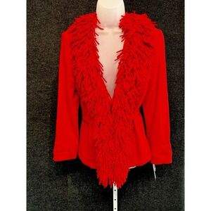 Ruby Rd. Red Fringe Fun Top Size Small NWT